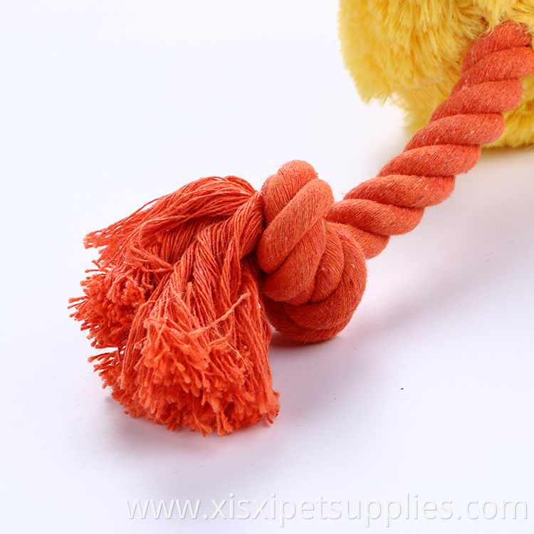 different color plush ball with rope interactive toy for dog